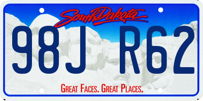 SD license plate 98JR62