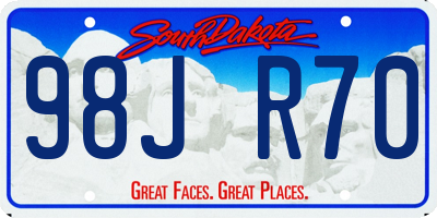 SD license plate 98JR70