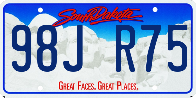 SD license plate 98JR75