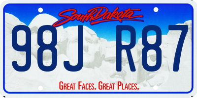 SD license plate 98JR87