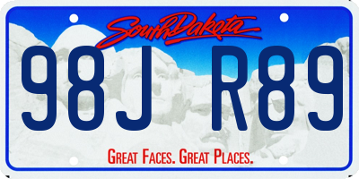 SD license plate 98JR89
