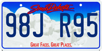 SD license plate 98JR95