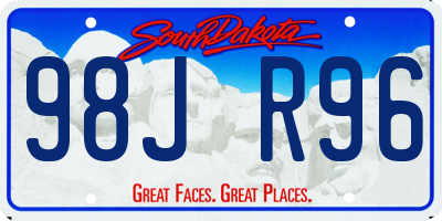 SD license plate 98JR96