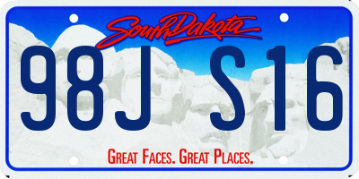 SD license plate 98JS16