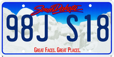 SD license plate 98JS18