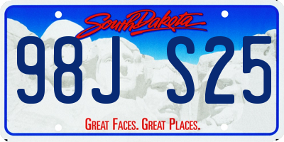 SD license plate 98JS25