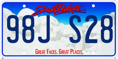 SD license plate 98JS28