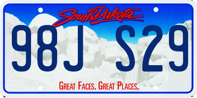 SD license plate 98JS29