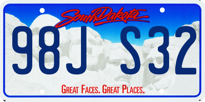 SD license plate 98JS32