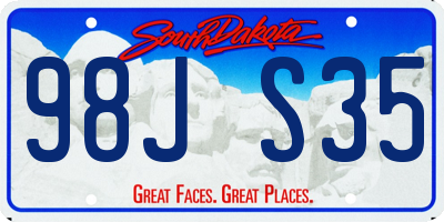 SD license plate 98JS35