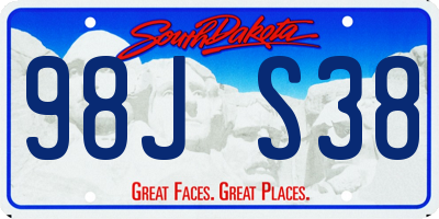 SD license plate 98JS38