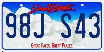 SD license plate 98JS43
