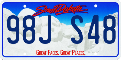 SD license plate 98JS48