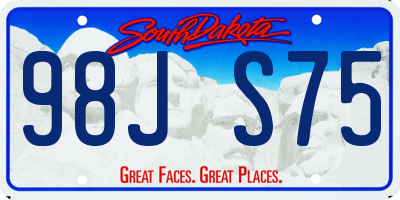 SD license plate 98JS75
