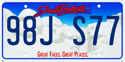 SD license plate 98JS77