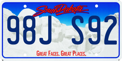 SD license plate 98JS92