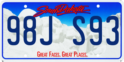SD license plate 98JS93