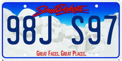 SD license plate 98JS97