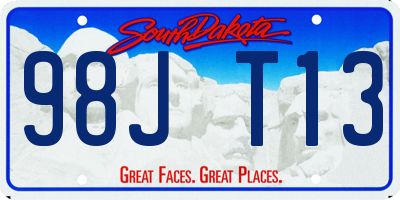 SD license plate 98JT13