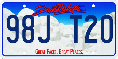 SD license plate 98JT20