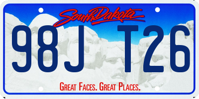 SD license plate 98JT26