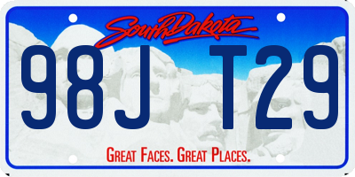 SD license plate 98JT29