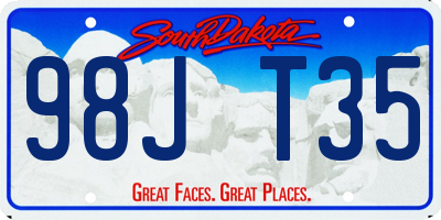 SD license plate 98JT35