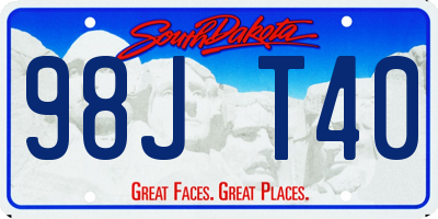 SD license plate 98JT40