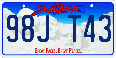 SD license plate 98JT43