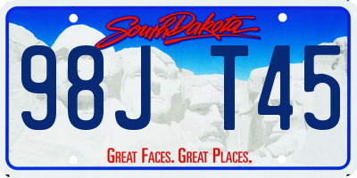 SD license plate 98JT45