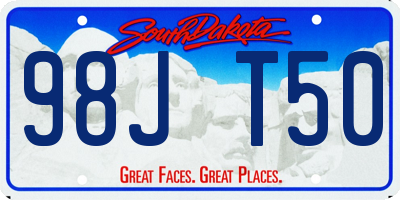 SD license plate 98JT50