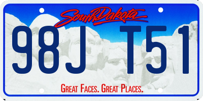 SD license plate 98JT51