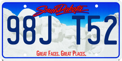 SD license plate 98JT52