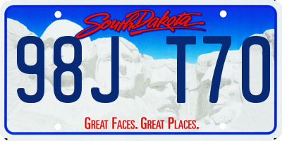 SD license plate 98JT70