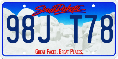 SD license plate 98JT78