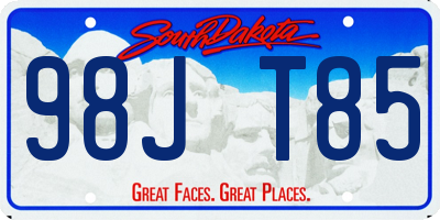 SD license plate 98JT85