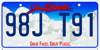 SD license plate 98JT91