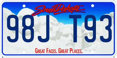 SD license plate 98JT93