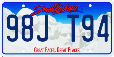 SD license plate 98JT94