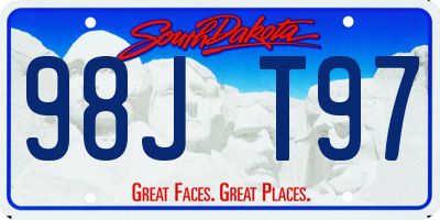 SD license plate 98JT97