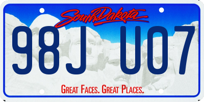 SD license plate 98JU07