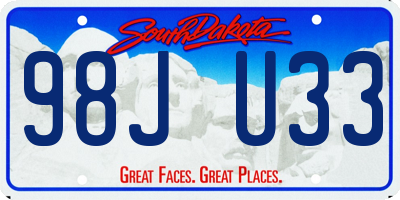 SD license plate 98JU33
