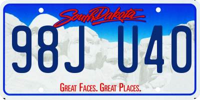 SD license plate 98JU40