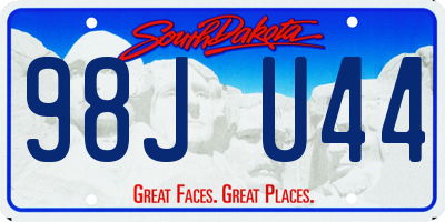 SD license plate 98JU44