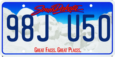 SD license plate 98JU50