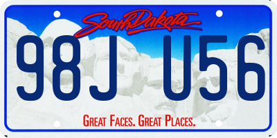 SD license plate 98JU56