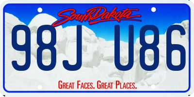 SD license plate 98JU86