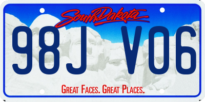 SD license plate 98JV06