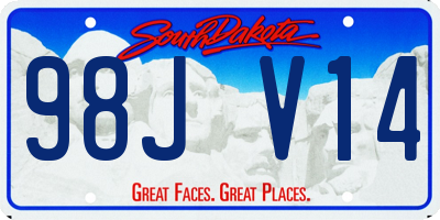SD license plate 98JV14
