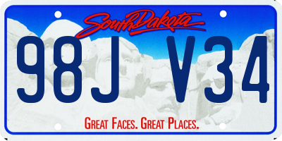 SD license plate 98JV34